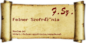 Felner Szofrónia névjegykártya